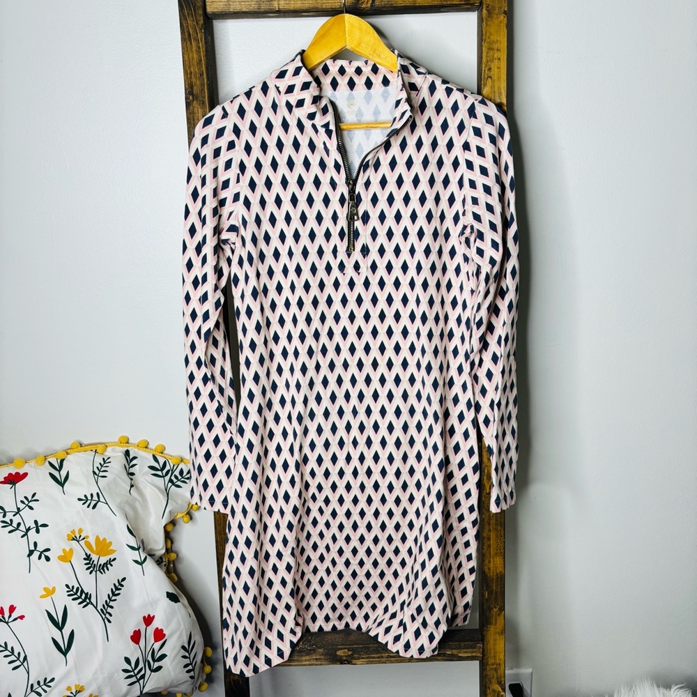 Spartina 449 Nora Midi Geometric Patterned Long Sleeve Dress